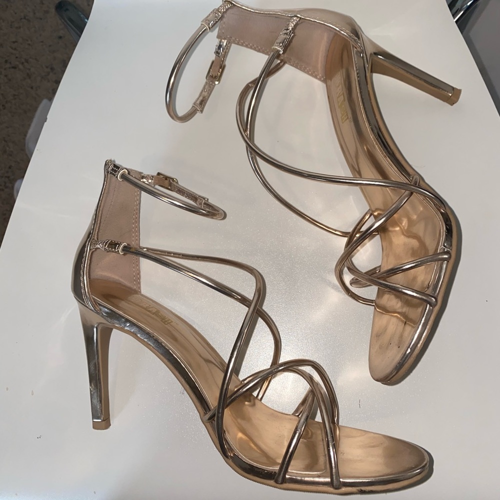 Rose Gold Strapy Heels